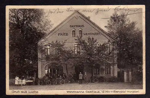 101921 AK Luhe Gasthaus Fritz Wehrmann Wunstorf um 1930