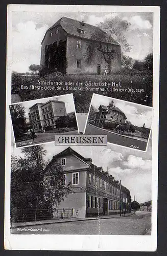 79861 AK Greußen Post Schule Diakonissenheim Schieferhof Sächsischer Hof 1942