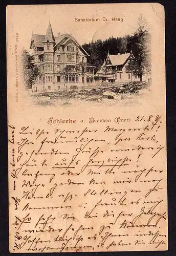 74853 AK Schierke am Brocken 1897 Sanatorium Dr. Haug