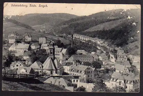 69409 AK Schmiedeberg 1918 Ortsteil mit Kirche