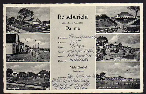 67382 AK Ostseebad Dahme Tennisplatz Kuranlagen Promenade 1953, gelaufen