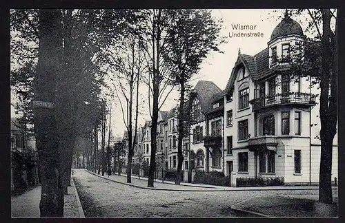 63013 AK Wismar Lindenstraße Ecke Gartenstraße Villen um 1910
