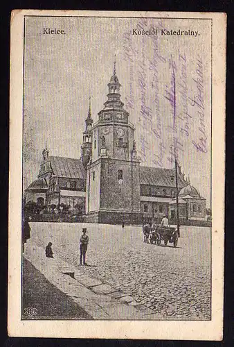 60501 AK Kielce Kirche Kathedrale 1915 Feldpost