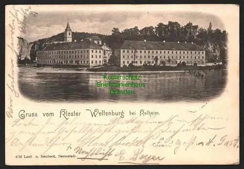 143902 AK Kloster Weltenburg Kelheim an der Donau 1899
