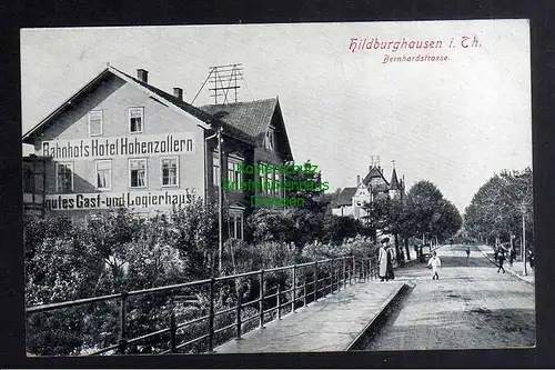 126819 AK Hildburghausen Bernhardstrasse um 1920 Bahnhofs Hotel Hohenzollern