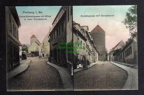 126545 AK Freiberg i. Sa. Untere Kesselgasse Donatsturm Donatsgasse 1907