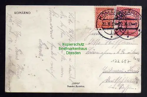 122687 AK Komarno Tschechien 1937 Haus Bata Nador utca 2