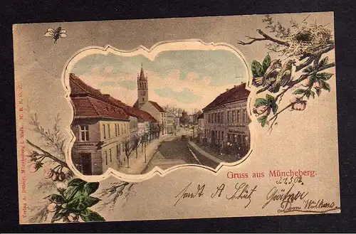 112547 AK Müncheberg 1902 Straßenansicht