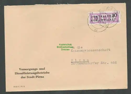 B5288 DDR ZKD B 10 Brief 1957 Versorgungs- und Dienstleistungsbetriebe Pirna