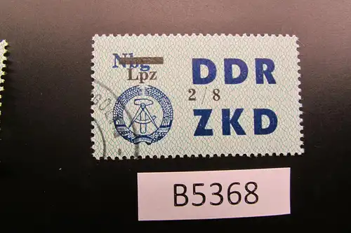 B5368 DDR ZKD 54 VIII Lpz auf Nbg 2/8 ungültig gestempelt, voller Originalgummi