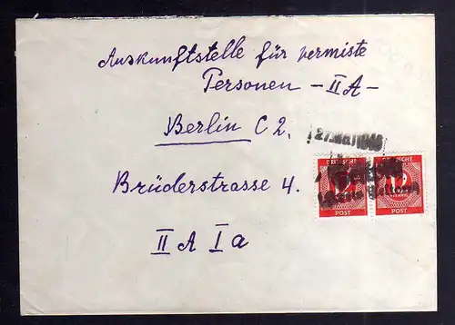 B3380 Brief SBZ Notstempel Teupitz Kreis Teltow 1946