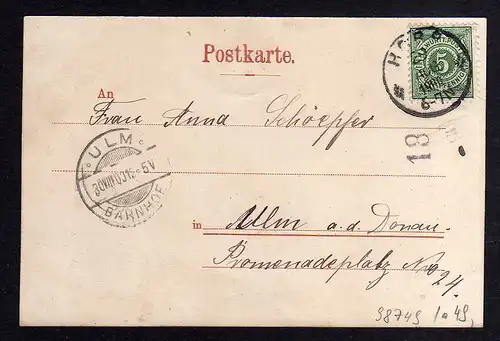 98749 AK Horb 1900 Dettensee Bier brauerei z. Hirsch SchuleKirche Pfarrhaus