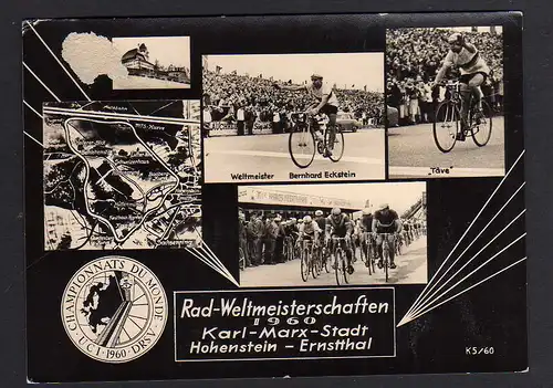 92496 AK Rad Fahrrad Radsport 1960 Weltmeisterschaft Karl-Marx-Stadt DRSV Täve