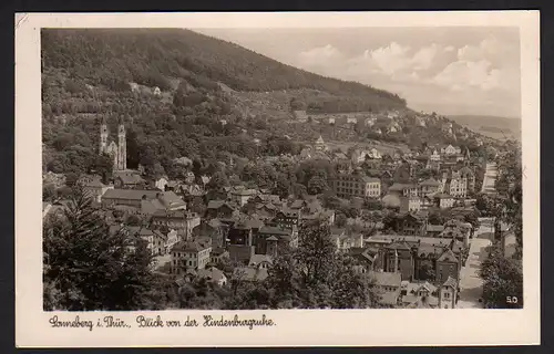 29841 AK Sonneberg Thür. Blick von der Hindenburgruhe 1943, gelaufen