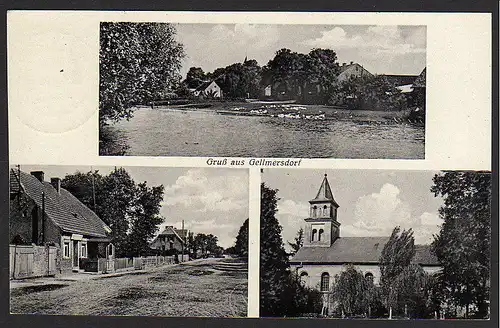 29012 AK Gellmersdorf Dorfstraße Kirche 1944