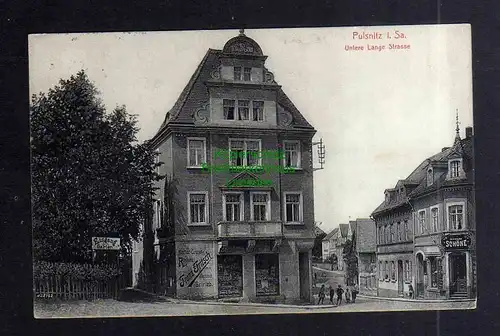 127532 AK Pulsnitz Untere Lange Straße Kaffee Rösterei Franz Fritsch 1926
