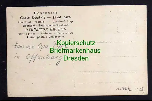 117612 AK Offenburg um 1910 markanntes Haus Fotokarte beim Transport !!! Umsetze