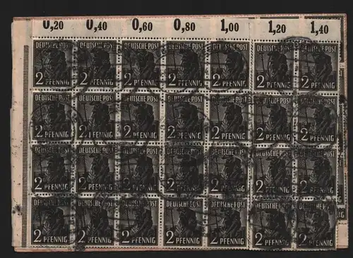 B12496 SBZ Währungsreform Zehnfach 1948 Alliierte Besetzung 80x 943 Dresden 24.6