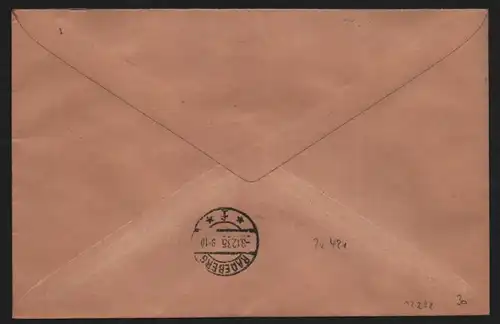 B12298 Brief DR 2x 481 + weitere Einschreiben Eilboten Köln 1935 nach Radeberg
