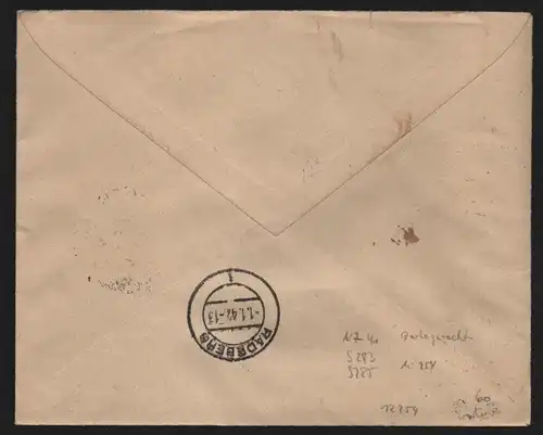B12254 Brief DR Hitler ZD KZ41 + S283 285 Einschreiben Wien 1941