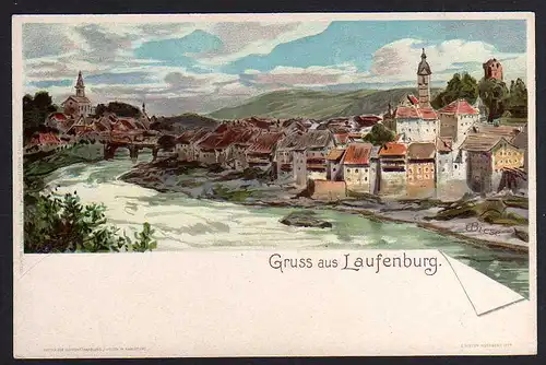 82945 AK Laufenburg (Baden) Künstlerkarte Biese Litho um 1900