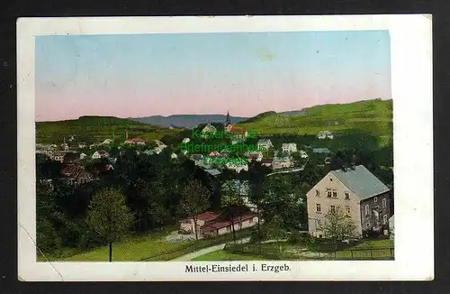 131937 AK Mittel Einsiedel Erzgebirge 1918 Bahnpost Chemnitz Aue Adorf