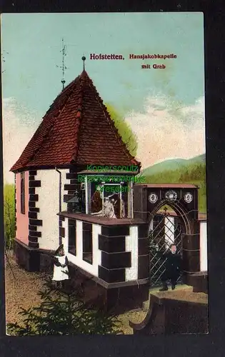 129874 AK Hofstetten Baden 1917 Hansjakobkapelle mit Grab