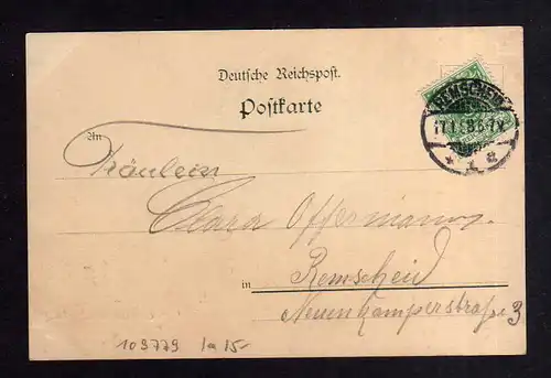 109779 AK Remscheid Federlitho 1898 Holscheidsberg Anlagen Gasthaus