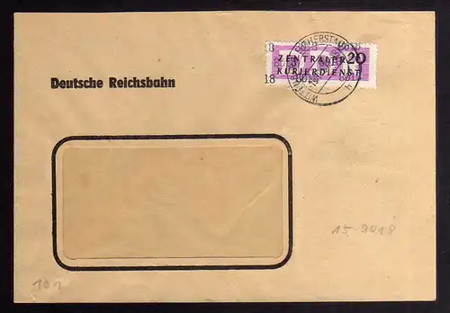B2530 Brief DDR ZKD 15 8018 1957 Deutsche Reichsbahn Reichsbahnamt Wittenberg