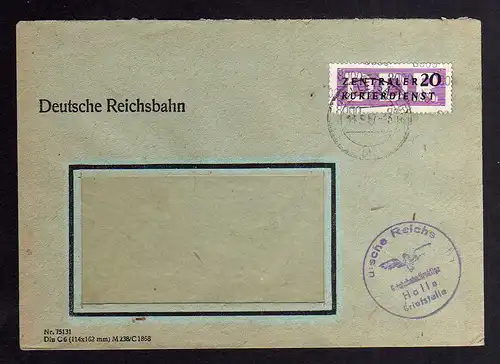 B2497 Brief DDR ZKD 11 8000 1957 Deutsche Reichsbahn Halle Saale nach Merseburg