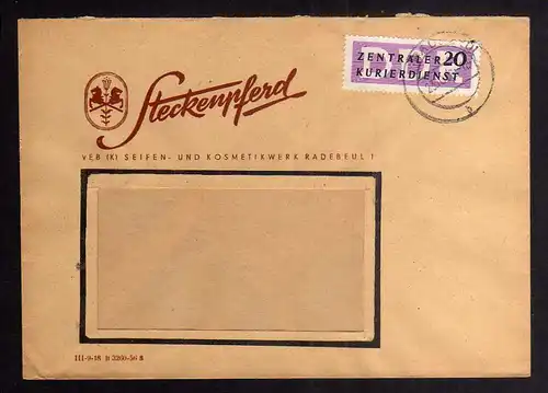 B2381 Brief DDR ZKD 7 1956 VEB Seifen- und Kosmetikwerk Radebeul nach Annaberg
