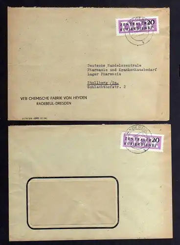 B2380 Brief DDR ZKD 7 1956 VEB Chemische Fabrik von Heyden Radebeul Dresden