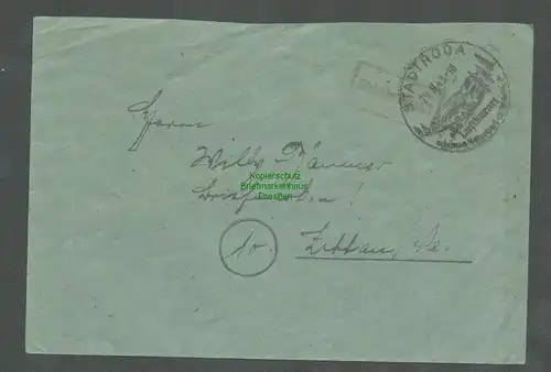 B5822 Gebühr bezahlt 1945 Brief Stadtroda