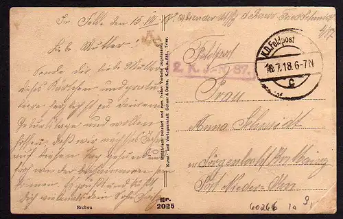 60266 AK Ercheu Feldpost 1918 Dorfstraße