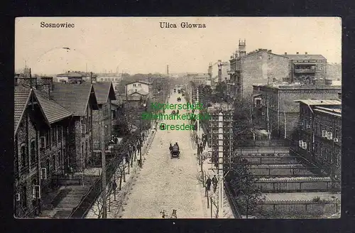 126936 AK Sosnowiec Sosnowitz 1915 Feldpost Ulica Glowna