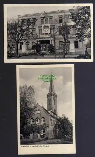 124416 2 AK Bitterfeld 1953 Haus der Kultur Katholische Kirche