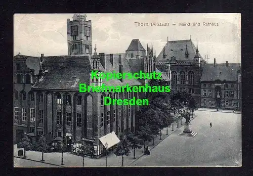 114220 AK Thorn Torun Altstadt 1916 Markt Rathaus k.u.k. Militärzensur Oderberg