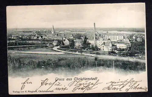 108462 AK Christianstadt am Bober 1904 Panorama Kirche Fabrik