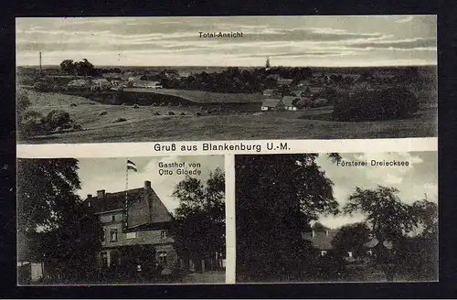 102042 AK Blankenburg Uckermark 1915 Gasthof Gloede Försterei Dreiecksee