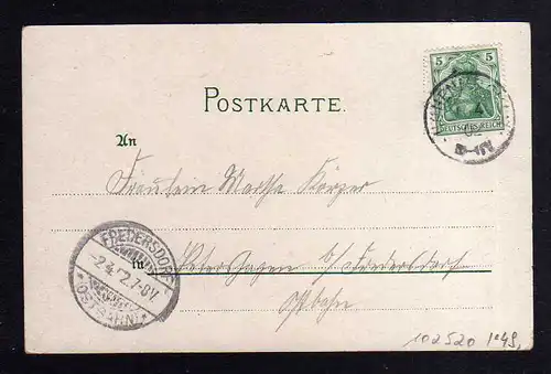 102520 AK Ostern FDC Ersttag DR 70 1.4.1902