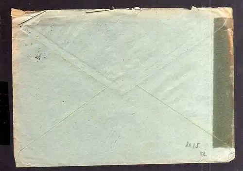 B2085 Brief SBZ Gebühr bezahlt 1946 Liebschütz über Pössneck Zensur Bayr. Rotes