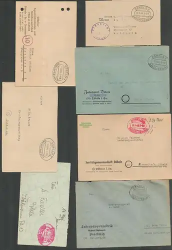 B-5614 SBZ Gebühr Bezahlt 7x Brief Postkarte Döbeln 1945 1946 Pischwitz Lederpa