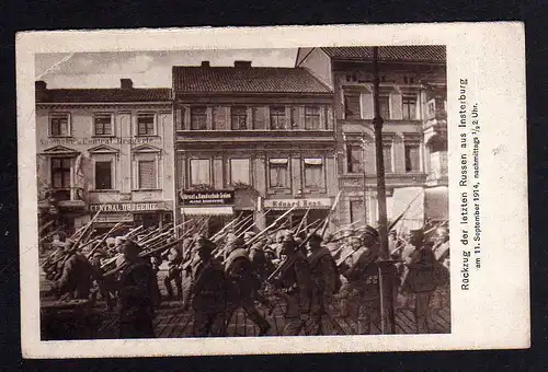 97837 AK Insterburg Ostpreußen Rückzug der letzten Russen 1914 Apotheke Drogerie