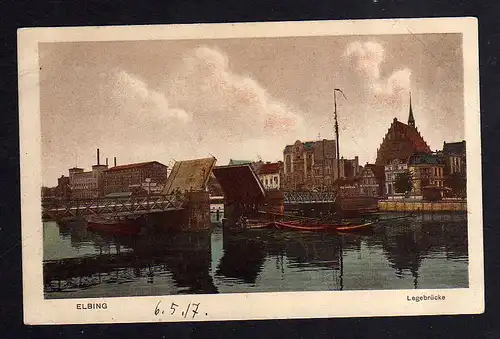 93838 AK Elblag Elbing Legebrücke 1917