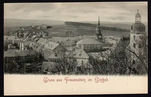 29282 AK Frauenstein Erzgebirge Blick Richtung Kirchplatz Kirche um 1900