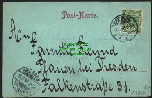 29647 AK Hamburg St. Pauli Fährhaus 1898, gelaufen Mondscheinkarte