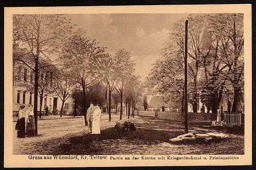 29103 AK Wünsdorf Kr. Teltow Kirche Friedenseiche Baum Feldpost 1915 Übungsplatz