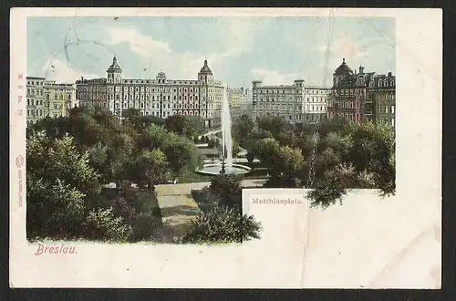 27793 AK Breslau 1906 Matthiasplatz