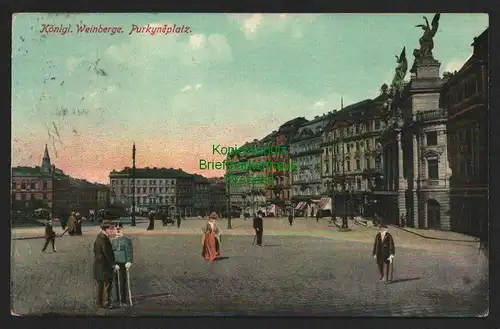 134623 AK Königliche Weinberge Prag Praha Vinohrady Purkyneplatz 1913