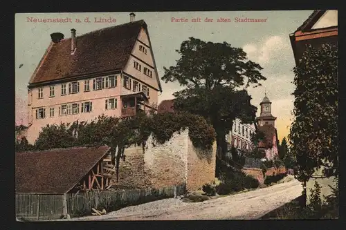 134737 AK Neuenstadt an der Linde am Kocher 1907 An der alten Stadtmauer